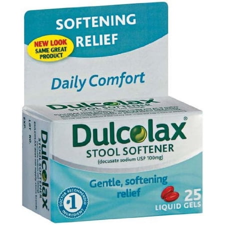 3 Pack - Dulcolax Stool Softener Liquid Gels 25 Liquid Gels Each