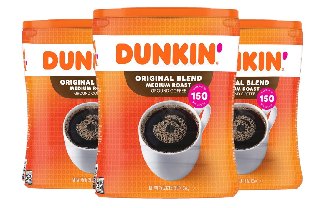 3 Pack | Dunkin' Donuts Original Blend Ground Coffee, Medium Roast, 45 oz
