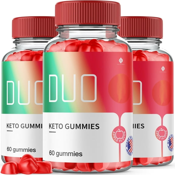 (3 Pack) Duo Keto + ACV 1000mg Gummies Vitamin B12 Vitamin B6 Apple Cider Vinegar Gut and Digestion Health Buo Keto Gummy (180 Gummies)
