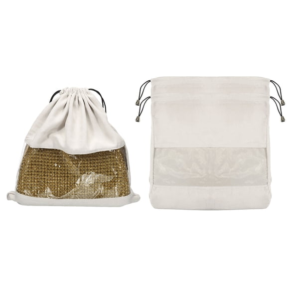 3 Pack Dust Bags for Handbags, 19.69"x21.65" Cotton Drawstring Storage Pouch, Gray