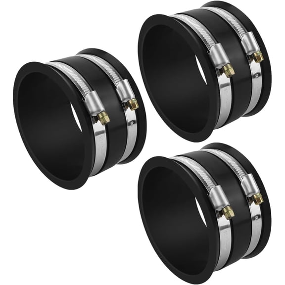 3 Pack Dust Control Flex Cuffs with Stainless Steel GANGZI Clamps, Connector Ports Dust Collection Fittings Dust GANGZI Connector Coupler for Woodworking Dust Collection Fittings