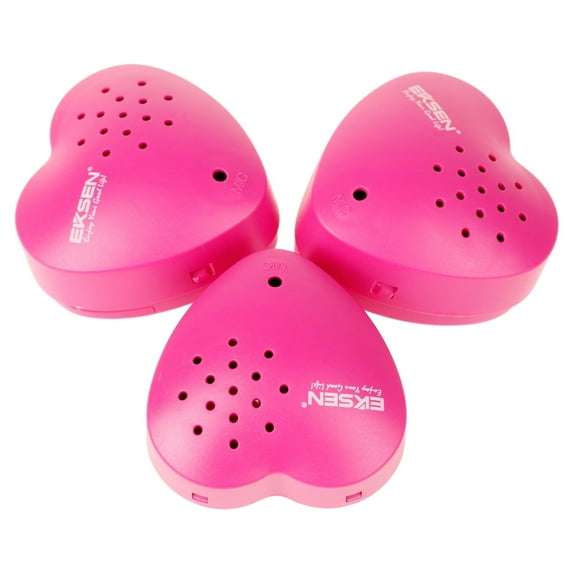 3 Pack EKSEN Teddy Bear Voice Recorder, 30 Seconds Voice Box for Stuffed Animal, Heart Voice Recorder Device DIY Custom Sweet Love Sound for Birthdays, Valentine's Day, etc.