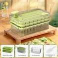 thumbnail image 1 of 3-Pack Easy Release Ice Cubes Trays with Lid and Storage Bin, 84-Cube Silicone Ice Maker for Whiskey, Cocktails, Coffee, Tea - White and Green, 1 of 6
