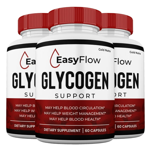 (3 Pack) EasyFlow Glycogen Support Capsules, Maximum Strength Formula, Pills Blood Support, EasyFlow Glycogen Supplement