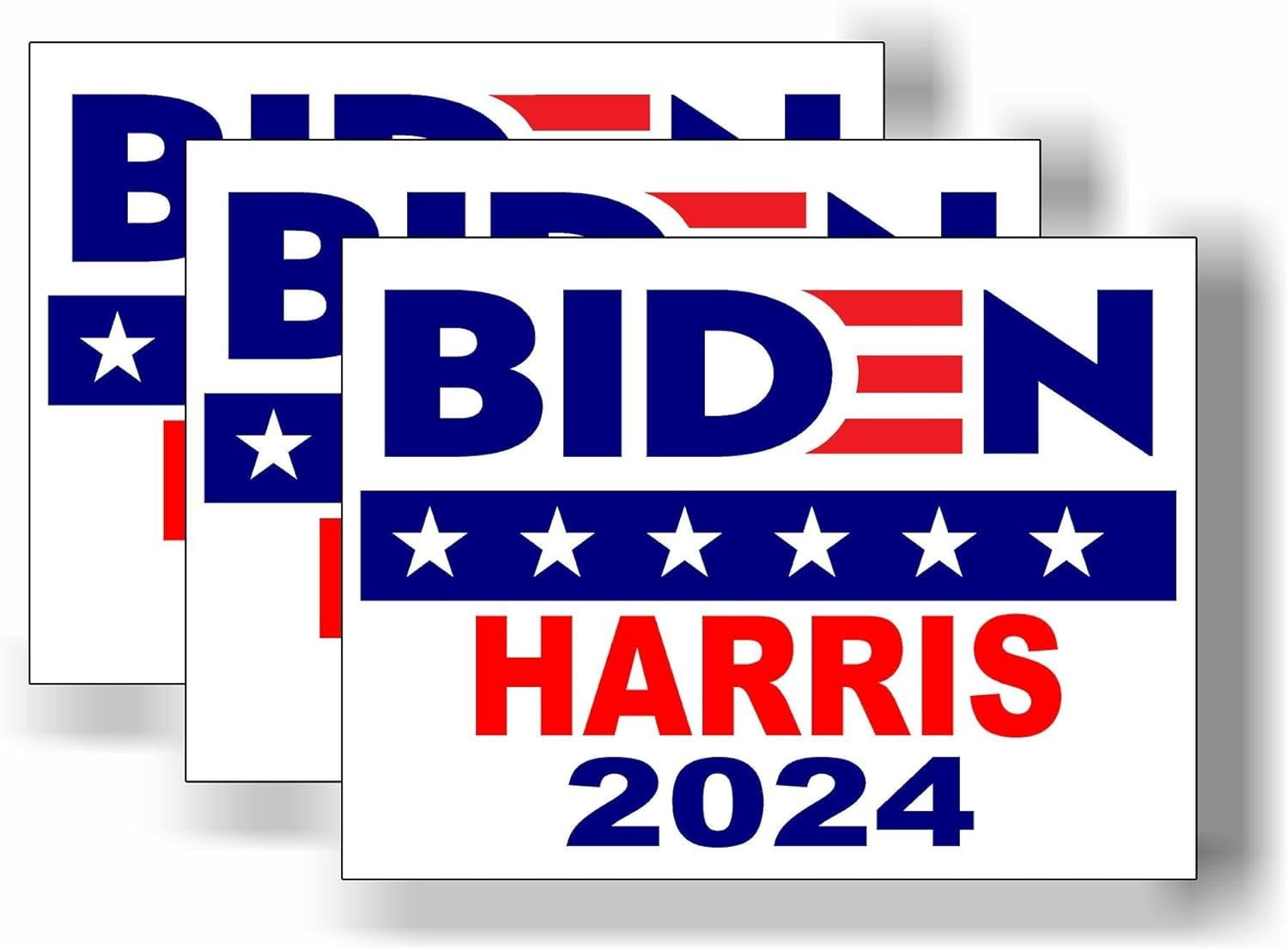 3 Pack Eco Biden Harris 2024 Joe Kamala Biden Star Bumper 4 in x