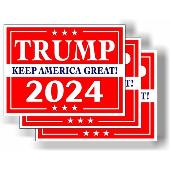 3 Pack Eco Trump 2024 Red Keep America Great Political Bumper Magnet 4 in x 3 in