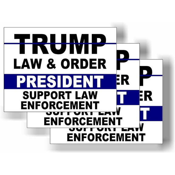 3 Pack Eco Trump Law Order President Support Law Enforcement Bumper Magnet 4 in x 3 in