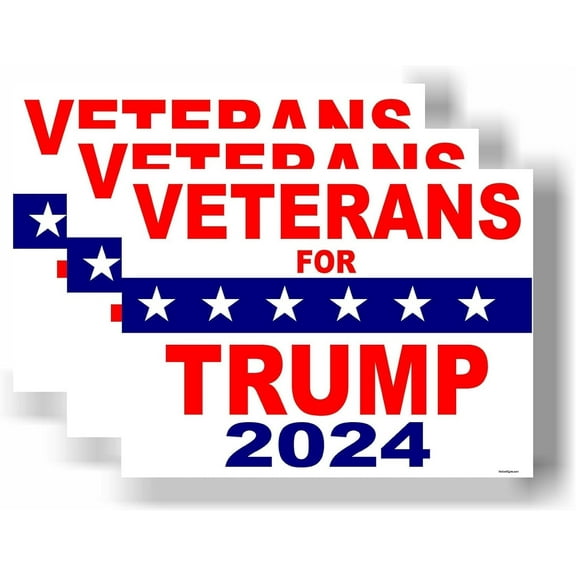3 Pack Eco Veterans for Trump 2024 Size Bumper Magnet 4 in x 3 in