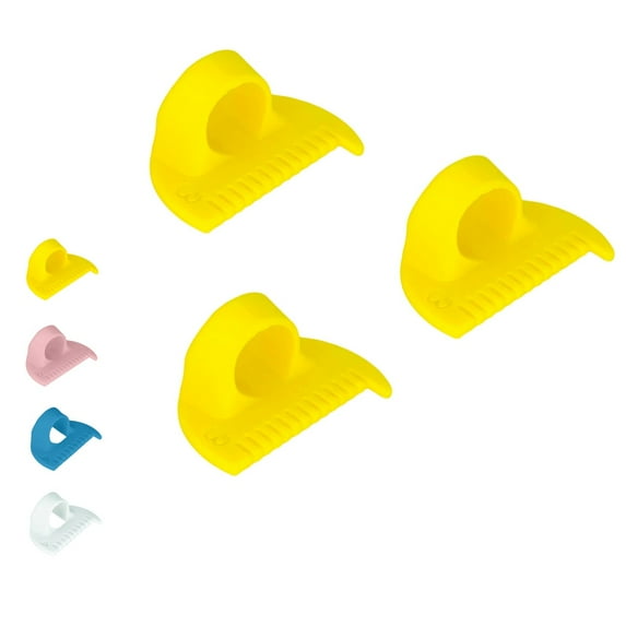 3-Pack Edge Stitch Lock & Sewing Gauge, Mini Sewing Templates, 3/4mm Needle Gauge Quilting Ruler Measuring Tool, for Straight & Curved Seams Machine Sewing, Sewing Needle Gauge Measuring Tool,Yellow