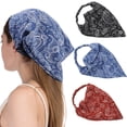 thumbnail image 1 of 3 Pack Elastic Hair Scarf Headband Boho Triangle Kerchief for Girl Women Chiffon Head Scarves Bandana, 1 of 8
