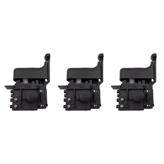 3-Pack Electric Hammer Drill Speed Control Switch for FA2-6/1BEK 6A 250V Black Plastic