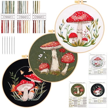 Floss Patterns 4 Pack Embroidery Kit for Beginners Starter Embroidery Kits for Adults ...