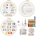 thumbnail image 1 of 3 Pack Embroidery Stitches Practice Kit for Adults, Beginners Handmade Embroidery Starter Kits with Patterns Instructions, Craft Lover Full Range of Cross Stitch DIY Stamp Kit, 1 of 7