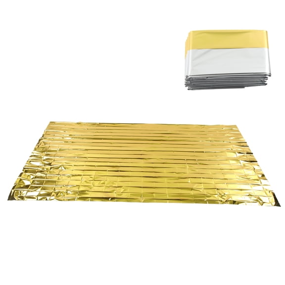 3-Pack Emergency Space Blankets Gold Silver All-Weather Thermal Protective Blanket - 55 x 83 inches / 140 x 210 cm