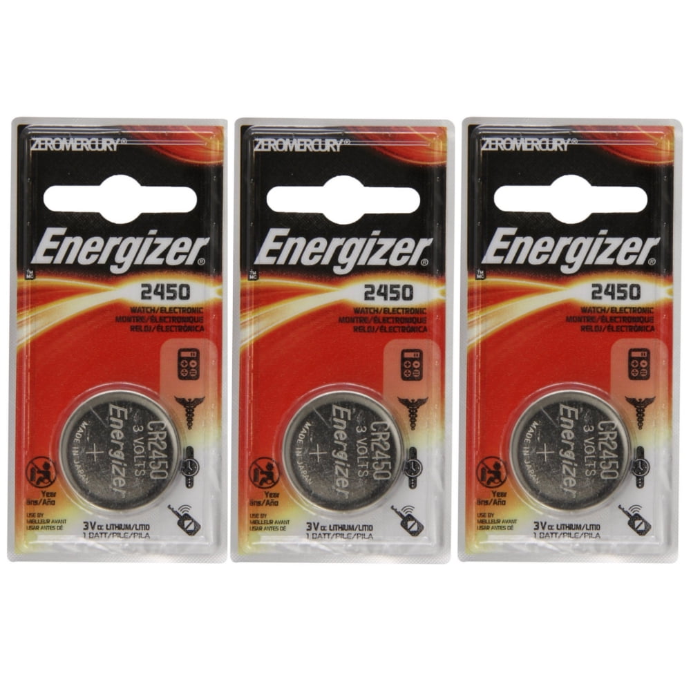 Energizer CR2450 Lithium Battery, 3v ECR2450, Qty 6