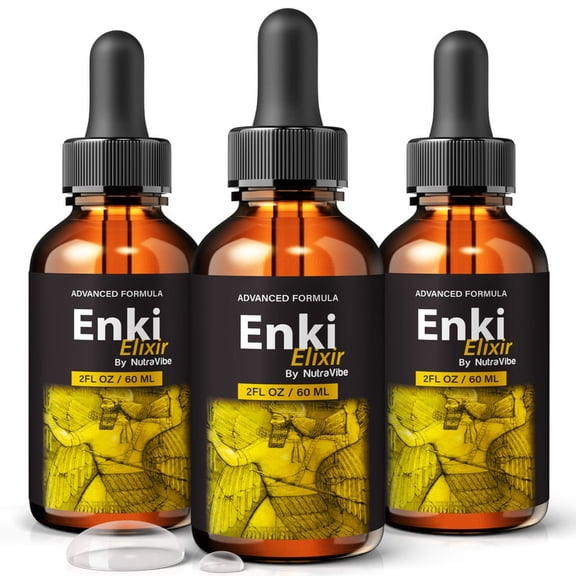 (3 Pack) Enki Elixir Drops Daily Liquid Formula with a Clean, Natural Blend to Support Natural Flow, Balanced Levels & Healthy Circulation | Convenient for Consistent Use (90 Servings)