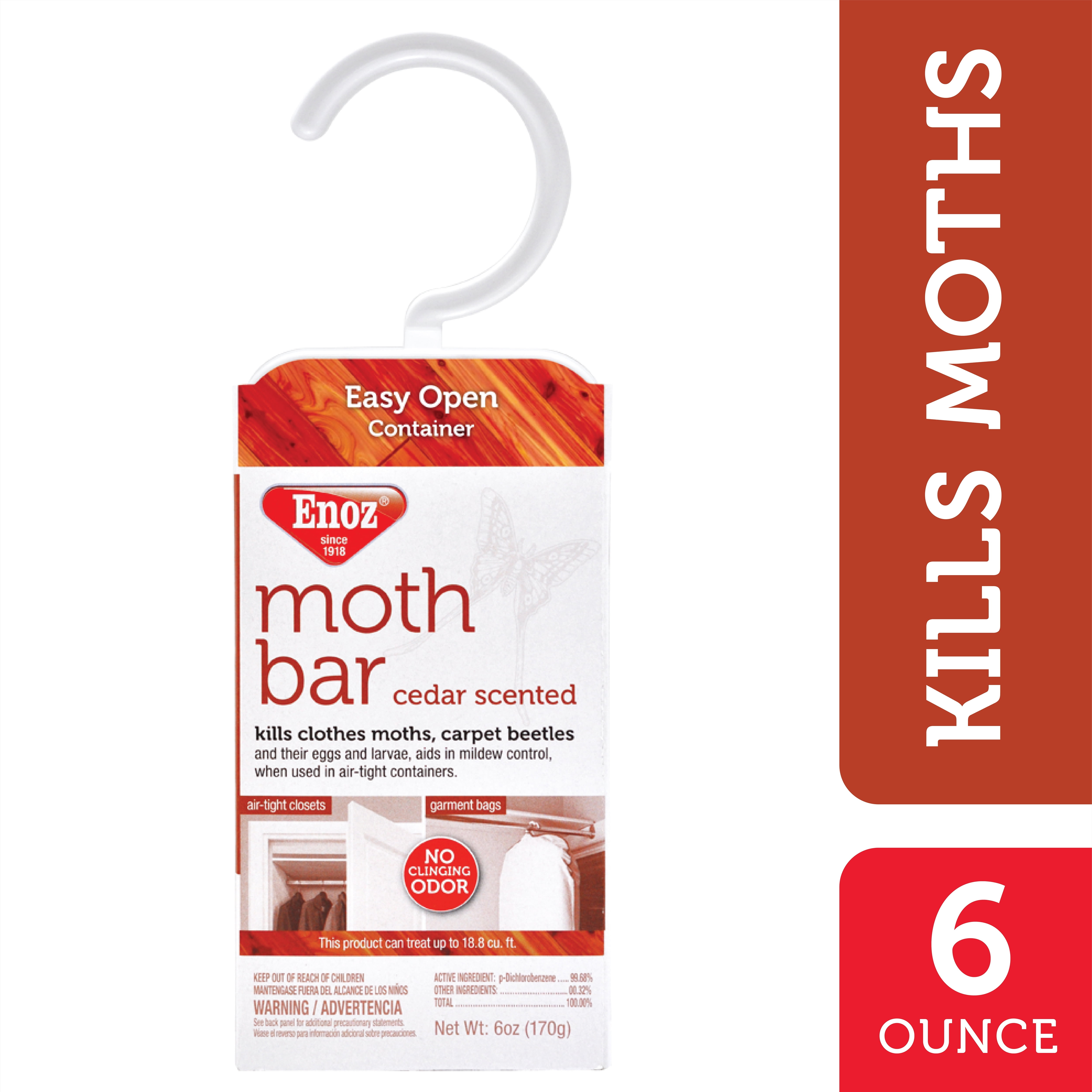 (3 Pack) Enoz Cedar Moth Bar, Hanging Moth Killer, 6 oz