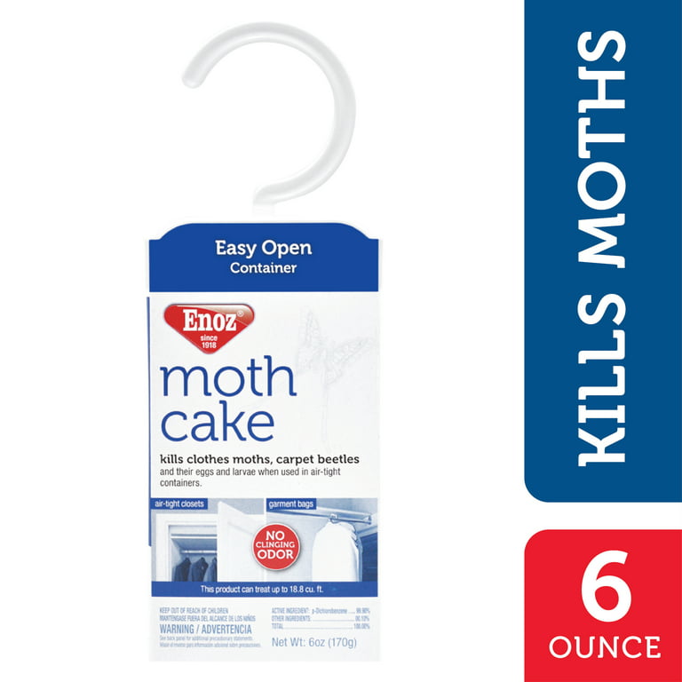 (3 Pack) Enoz Moth Cakes, Hanging Moth Killer for Moths, Carpet Beetles,  Eggs/Larvae - 6 oz