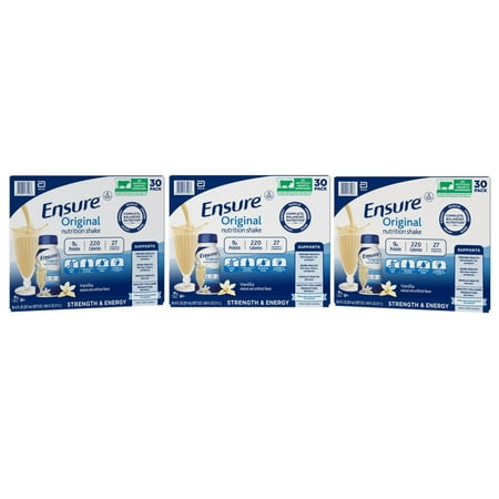 3 Pack | Ensure Original Vanilla Nutrition Shake, 8 fl. oz, 30 Pack