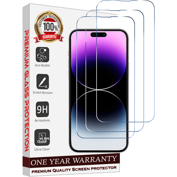 [ 3 Pack ] Entronix Glass Screen Protector for iPhone 16, Case Friendly Pack of 3 Clear Tempered Glass, Scratch Resistant, Easy Installation