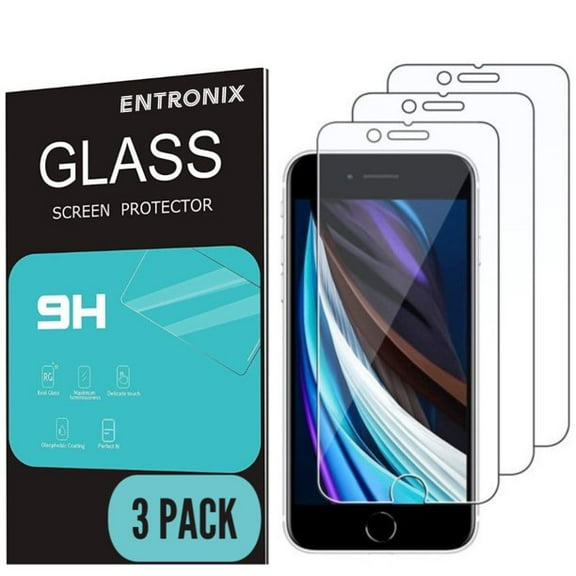[3 Pack] Entronix Shield Protector for iPhone 8 Plus/7 Plus, 5.5 Inch Tempered Glass Screen Protector, Anti-Scratch, Anti-Fingerprint, Bubble Free