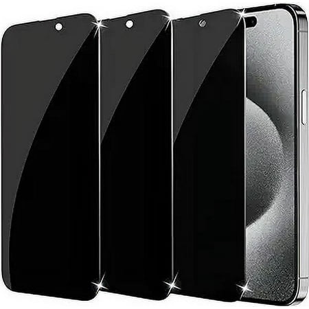 [3 Pack] Entronix Shield Protector for iPhone 15 Plus, 6.7 Inch Anti Spy Privacy Tempered Glass Screen Protector for iPhone 15 Plus, Anti-Scratch, Anti-Fingerprint, Bubble Free