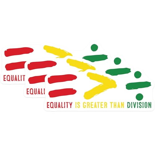 (3 Pack) Equality Decals - Greater Than Sign - Division Symbol - Laptop Decal- 3 Inches On Longest Side - Easy Peel & Apply - Made in USA - 3MCS5486