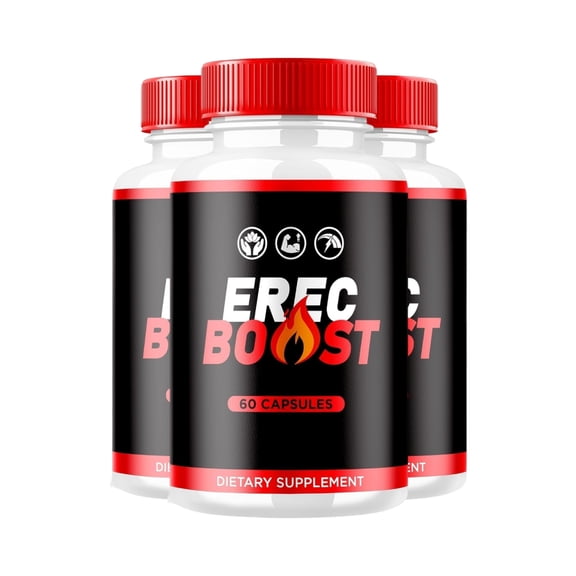 3-Pack ErecBoost Capsules, Erec Boost Pills, Official ErecBoost Original Capsules for Energy & Overall Health - 180 Capsules