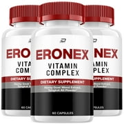 3 Pack Eronex for Men Capsules, Eronex Vitamin Complex Pills, Ero Nex Official Formula, Eronex para Hombres Dietary Supplement, All Natural Support Formula Reviews 180 Capsules