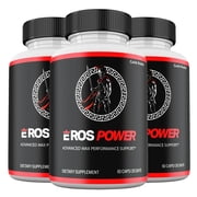 3 Pack Eros Power Supplemement, High Potency Eros Power Pills, All Natural Formula for Men ErosPower Capsules, 3 Month Supply