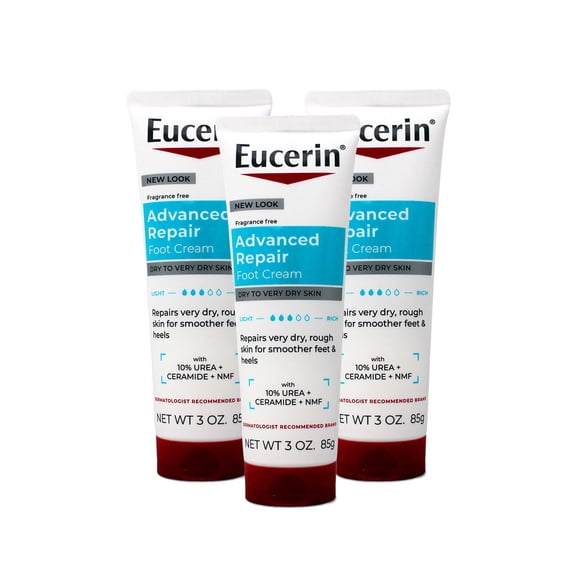 3 Pack - Eucerin Intensive Repair Foot Creme 3 oz Each