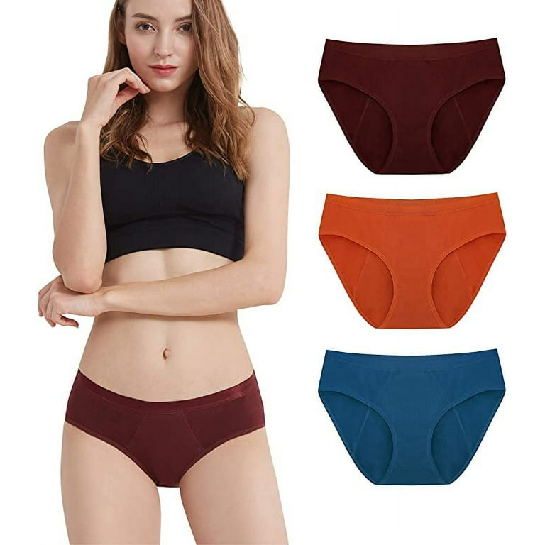 3 Pack EvaWear Teen's Women Period Panties Menstrual Heavy Flow Postpartum Incontinence  Underwear Leakproof - M 