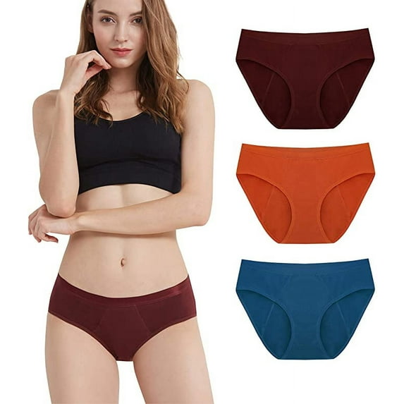 3 Pack EvaWear Teen’s Women Period Panties Menstrual Heavy Flow Postpartum Incontinence Underwear Leakproof - M