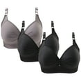 thumbnail image 1 of 3 Pack Everyday Bras for Women Wireless Push Up Bra Soft Padded Support Seamless Comfortable Wire Free Bralette D to E Cup, 1 of 4