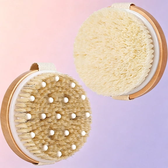 3 Pack Exfoliating Body Brushes Wet Dry Use For Shower Scrubbing Lymphatic Drainage With Massage Nodes For Skin Exfoliation
