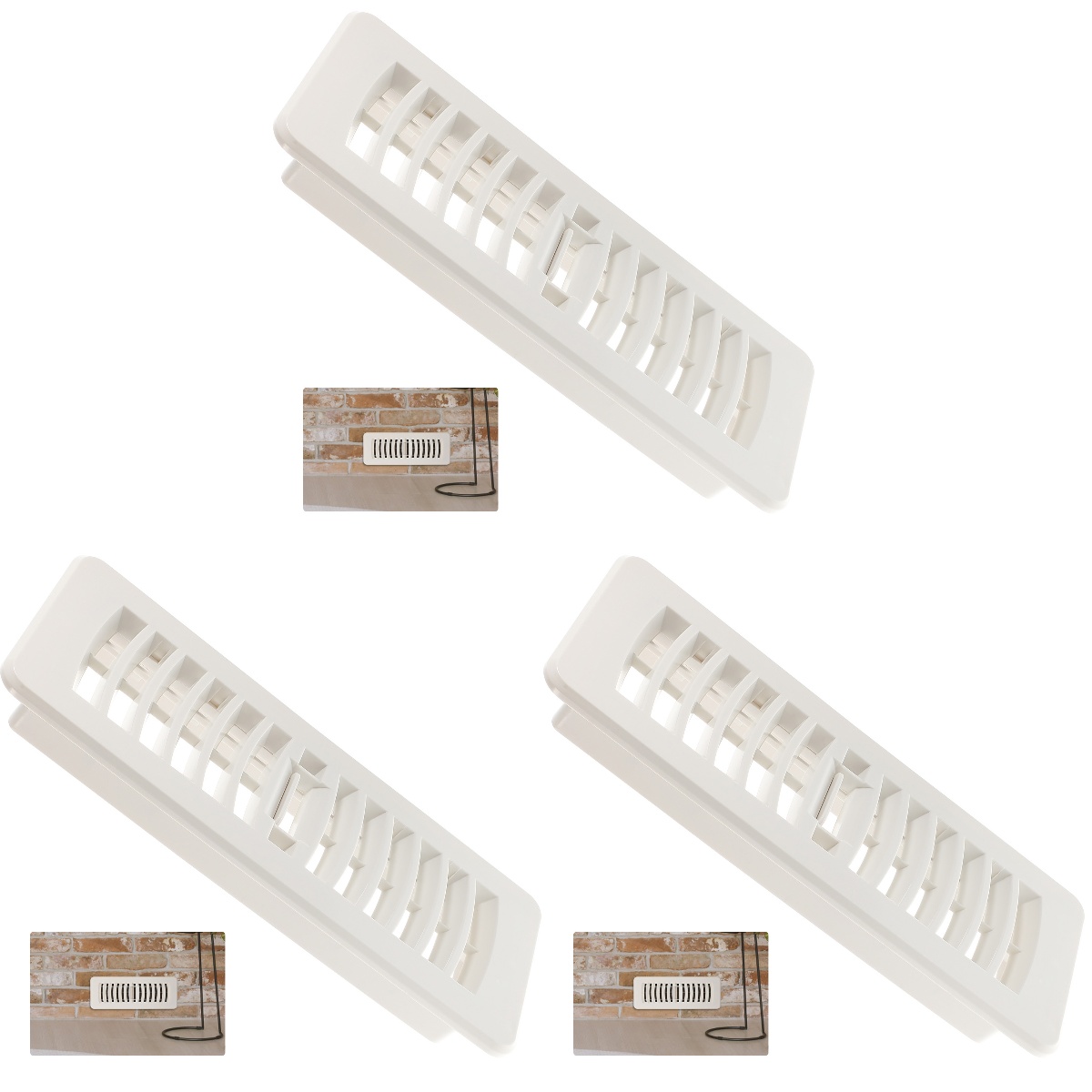 3 Pack Exhaust Grill Floor Vent Cover for HVAC System Air Conditioning