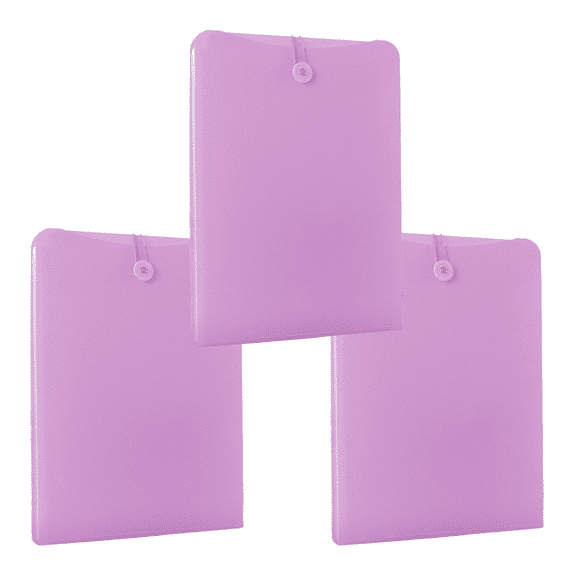 3 Pack Expanding File Folder Document Organizer with Elastic Cord & Button Closure