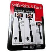 3 Pack Extendable Handheld Monopod with 2 Bluetooth and 1 Wired Selfie Stick