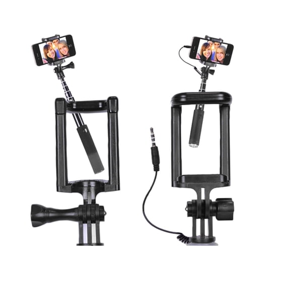 3 Pack Extendable Handheld Monopod with 2 Bluetooth and 1 Wired Selfie Stick