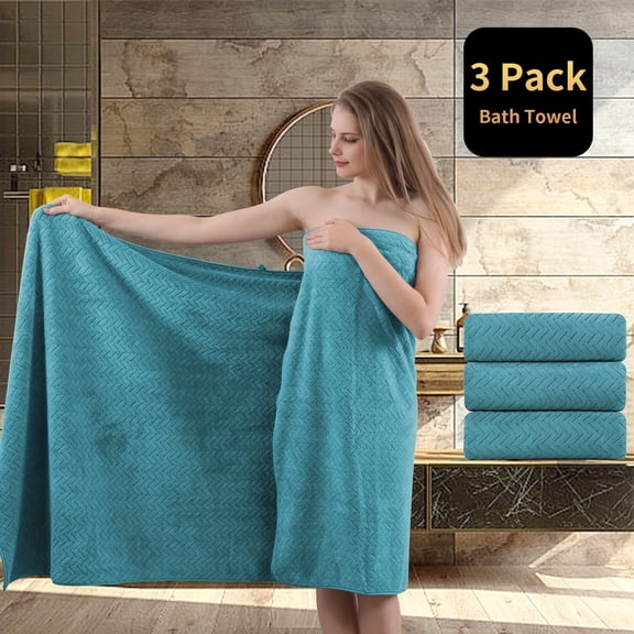 3 Pack Extra Large Bath Towel Set, 35"x 70" Highly Absorbent Quick Dry Oversized Bath Towels Microfiber Bath Sheets Soft Shower Towels For Bathroom Spa Hotel Gym Pet, Wash Cloths