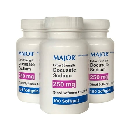 3 Pack Extra Strength Stool Softener 250mg. Major