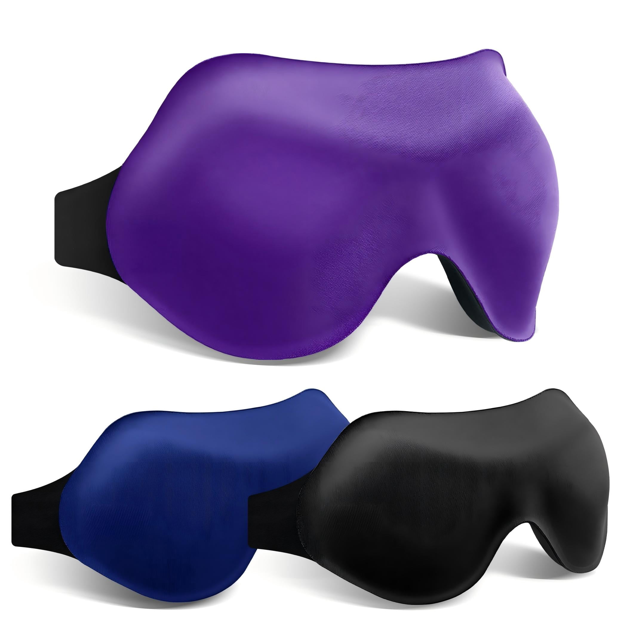 3 Pack Eye Masks for Sleeping: Blackout Eye Mask with Soft Comfortable Fit - 3D Contoured for Side Sleepers, Airplane Travel, Women & Men