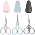 thumbnail image 1 of 3 Pack Eyebrow Scissors, Small Grooming Scissors 3.5inch Stainless Steel Multi-Purpose Vintage Beauty Precision Kit for Facial Hair, Eyebrow, Eyelash, Beard, Moustache with PU Sheath, 1 of 5