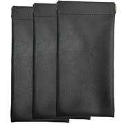 3 Pack Eyeglasses Cases, Soft PU Leather, Portable Sunglasses Pouch, Waterproof,Automatic closing,Black