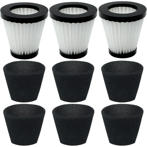 3 Pack F117 Scorption Filter Compatible with Dirt Devil Scorpion Models SD20005RED SD30025B BD22025, Compare to Part# AD40117 (3 Pack Hepa Filter & 6 Pack Sponge Filter)