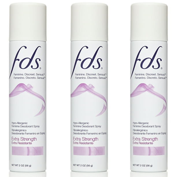 (3 Pack) FDS Hypo Allergenic Feminine Deodorant Spray, Extra Strength