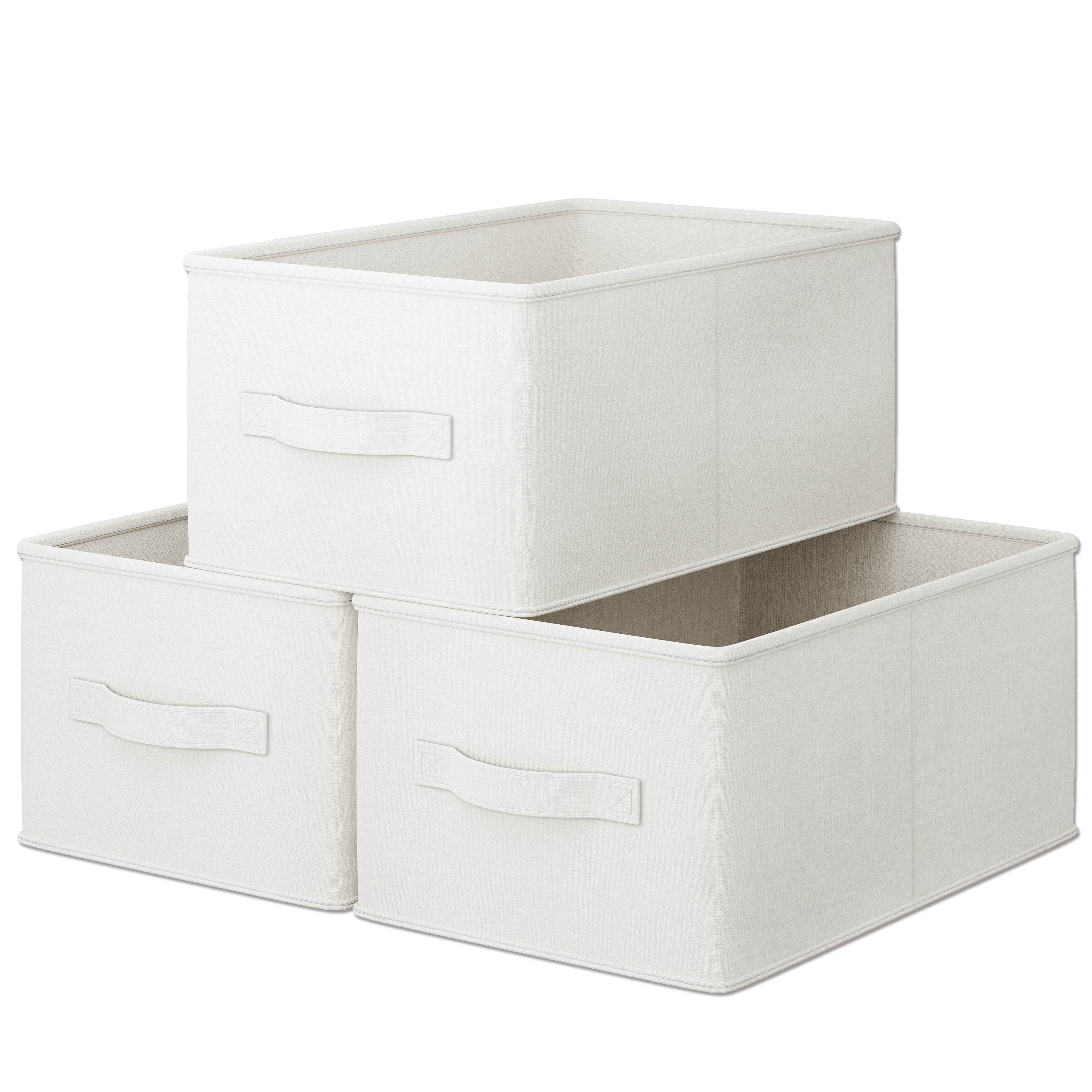 3 Pack Fabric Storage Bins for Shelves Closet Storage Bins Collapsible Closet Organizers for Clothes