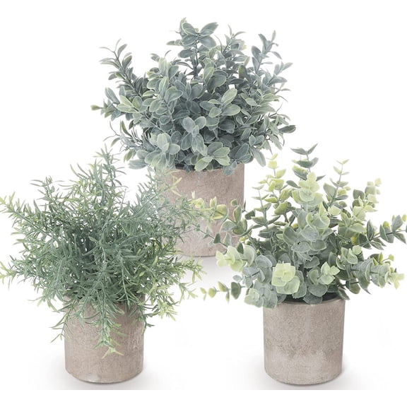 3 Pack Fake Succulent Plant Set-Artificial Succulent Plant Mini Potted Fake Plants for Desk House Office Balcony Desk Bathroom Decoration