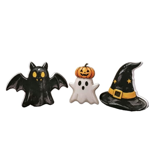 3 Pack Fall Halloween Wooden Table Decorations, Spooky Ghost Letter Tiered Tray Ornaments, Vintage Rustic Table Centerpieces, Weather-Resistant Seasonal Decor for Indoor Household Spaces