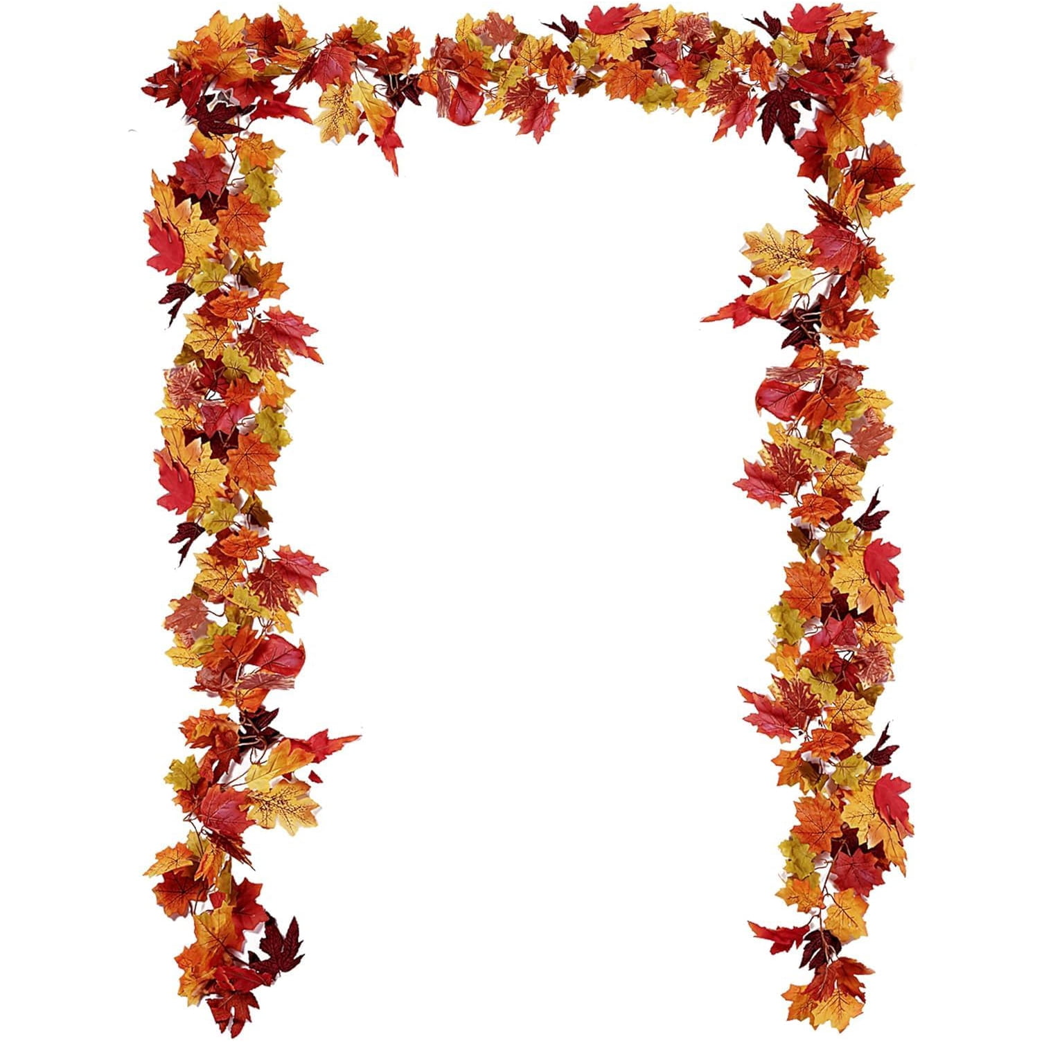 3 Pack Fall Maple Leaf Garland 6Ft/Piece Artificial Autumn Maple Leaves Hanging Foliage for Home Indoor Outdoor Fireplace Wedding Thanksgiving Party Decor